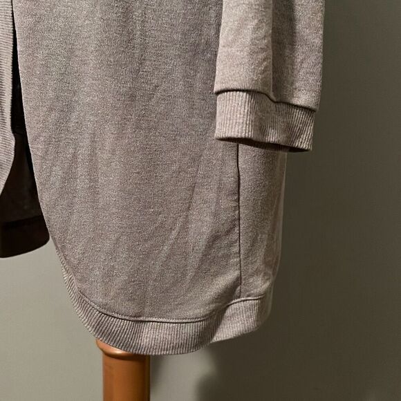 Glacier Women's Gray Solid 3/4 Sleeve Open Front Cardigan Sweater - Picture 3 of 7